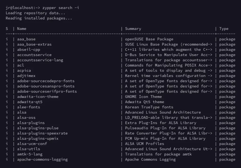 Zypper list installed packages: What you need know.